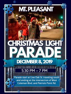 Mt. Pleasant Christmas Light Parade flyer